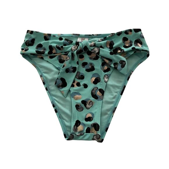 Womens Girls BCBG Two Piece Swim Suit Bikini Swimwear Abstract Print Teal XS EUC - Picture 4 of 15